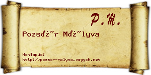 Pozsár Mályva névjegykártya